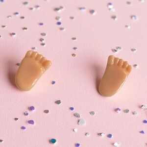 Cute Baby Footprint Post Earrings